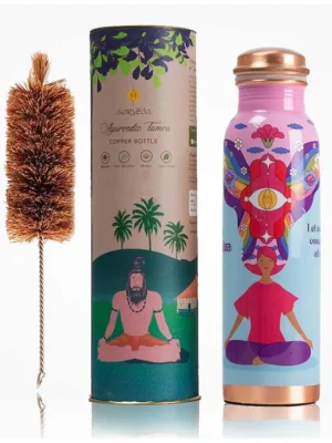 Pink Noble Light 500 ml Copper Bottle with Brush