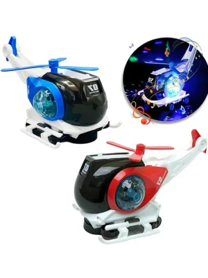 AKN TOYS 07 Kid's Electric Helicopter: 360° Rotating DriveLightsMusic Ideal for Toddlers Learning to CrawlMulticolorPack of 1 COLOR MAY VARY
