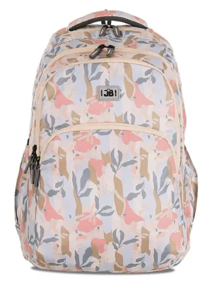 JUST BAGS JUSTBAGS School Backpack with 2 Spacious Compartments and 2 Bottle Holders 34L Cream Height 19 Inches