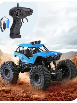 Babyhug Off Roader 1:18 Four Funtions Blue Rechargeable Rock Crawler RC CarBig Rubber WheelsRange Upto 70 FtShock AbsorbersBIS certifiedGifting Toy