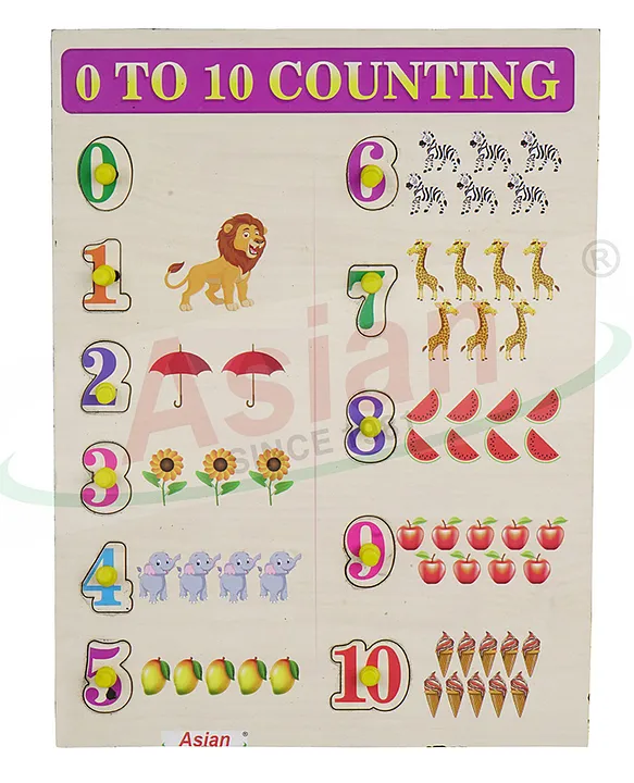 Asian Zero to 10 wooden (010) counting with shapesMulticolor