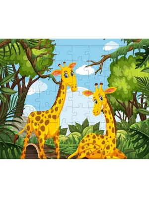 54 Pcs Wood Jigsaw Puzzles for Kids & Children (Girafe54 Pcs)