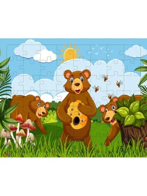 54 Pcs Wood Jigsaw Puzzles for Kids & Children (Bears54 Pcs)