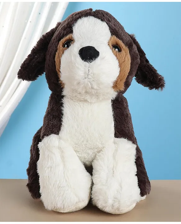 Premium and Super Soft Dog Plush Toy Black & White Height 30 cm