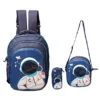 Happile Kids hardshell Space Theme three Piece combo BackPack Blue &Multicolor17 inch
