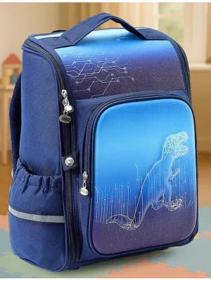 Fab N Funky Dino Themed School Backpack Blue 16 Inches