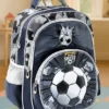 Fab N Funky Soccer sports theme School Backpack2 Main Compartments 1 Front Pocket 2 side Bottle PocketsWater ResistantLong lasting and Durable Zippers Comfortable back cushioning For School Travel and OutdoorsBlack 15inches
