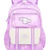 Bunie Large Capacity School Backpack for Girls with Multiple Pockets Purple Height 17 Inches