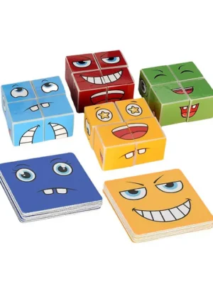 Early Education Games for Kids Face Changing Cube Building Blocks for ParentChild Interaction Face Changing Puzzle Block Toys Board Games