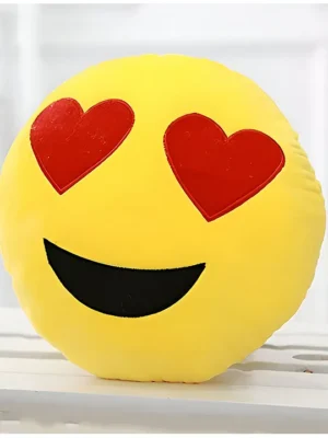 Whatsapp Sofa Smiley Emoticon Heart in The Eyes Soft Stuffed Plush For Kids Boys & Girls (Length 33 cm Color: Yellow)