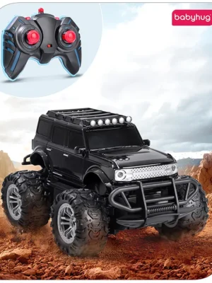 Babyhug Premium Off Roader Rechargeable Remote Control Truck With Normal & Turbo Speed & 4 Headlight Modes Black