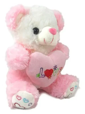 SweetLove You Heart Teddy Stuffed Soft Plush Animal Toy for Kids (Height 18 cm Color: Pink)