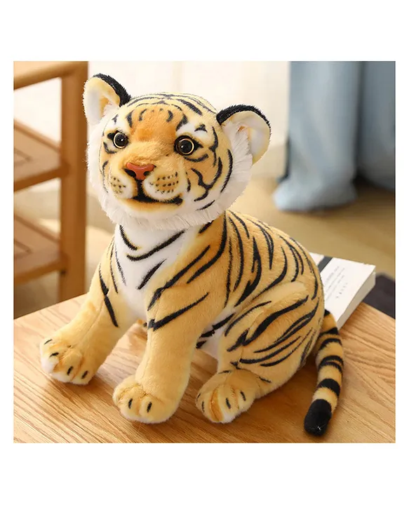 Siberian Jungle Tiger Soft Stuffed Animal Plush Toy for Kids Birthday Gifts (Color: Yellow & Black Height 35 cm)