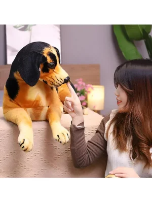 German Lie Shepherd Dog Soft Stuffed Plush Animal Toy for Kids Girls Birthday Gifts Car & Room (Size: 55 cm; Color: Black & Brown)