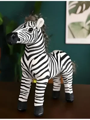 Standing Zebra Soft Stuffed Plush Animal Toy for Kids (Size: 40 cm Color: Black and White)