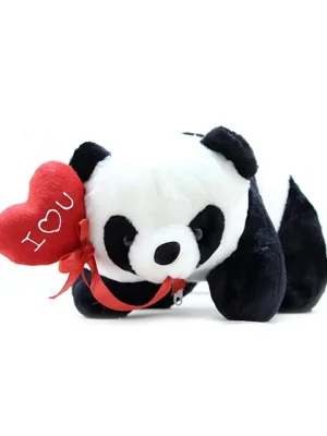 Panda withLove You Heart Balloon Soft Stuffed Plush Animal Toy For Kids Boys & Girls Birthday Gifts Valentine's Gift (Size: 40 cm Color: Black & White)