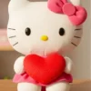 Cute Kitty with Heart Soft Stuffed Plush Animal Toy for Kids Birthday Gift Height 22 cm