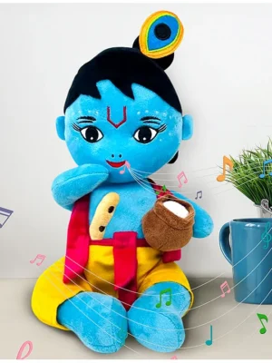 Makhanlal Krishna Soft Dolls With Sound Box Height 31.75 cm