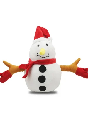 Christmas Snowman Soft Plush Stuffed Toy White Red Height 32 cm