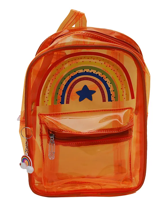 Ji & Ja Ji and Ja Transparent School Backpack Waterproof Backpack for Work Travel School Bag (orange ) 11 Inch