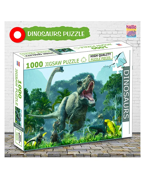 Hello Friends Dinosaurs 1000 Pisces Jigsaw Puzzles for Kids and Childrens Realistic illustration Challenging Brain Booster Gifts Fun and Creative Fun Game Ages 9+ (1000 Pcs)