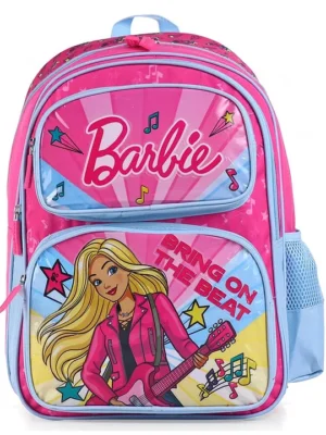 Barbie School Backpack with Front Pocket Pink 16 inches