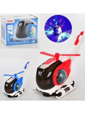 YAMAMA Musical Toys For Kids Folding Helicopter Toys With 360 Degree Rotating Universal Wheel 3D Led Lights And Music Kids Toys (Pack of Color May Vary)