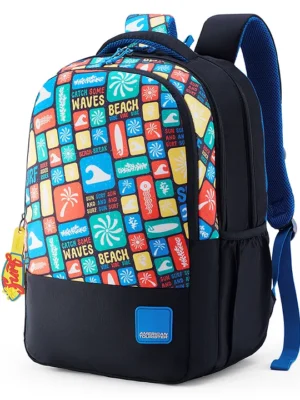 American Tourister PAZZO 4.0 XL Backpack Beach Theme Print Black Height 18 Inches