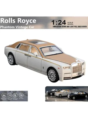 ADKD 1:24 Scale Die Cast Rolls Royce Phantom Car Model Metal Car with Openable Doors & Pull Back with Sound and Light (Colour May Vary/ Random Color)
