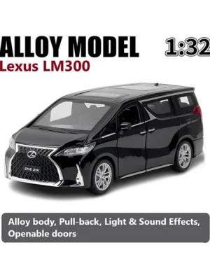 ADKD 1:32 Scale Die Cast Lexus LM300 Car Model Metal Car with Openable Doors & Pull Back with Sound and Light (Colour May Vary/ Random Color)