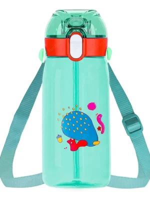 Animal Theme Cute Water Bottle with Sipper and Lock Design 550 ml
