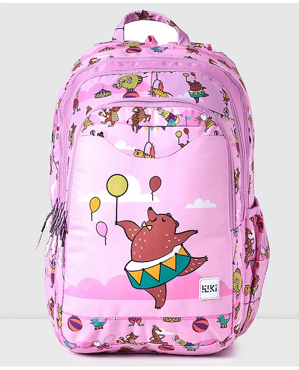 Wildcraft Champ Backpack With Circus Print Pink Height 16 Inches