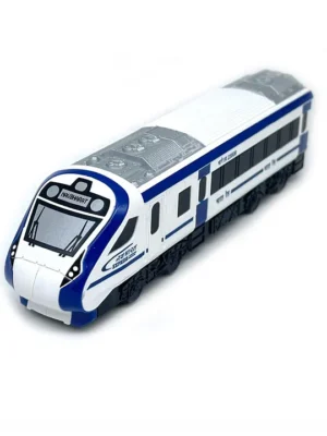 Centy Nav Bharat Blue Express Pull Back Toy Train White & Blue