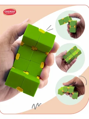 Infinity Cube Fidget Toy Stress Relieving Fidgeting Game for Kids & Adults Durable ABS Plastic Material Sensory Toys Unique Gadget for Anxiety Relief Easy to Carry Above 3+ Age (Green)