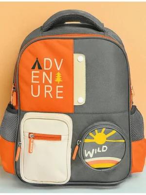 Mi Arcus Premium School Backpack with Multiple Pockets for Kids Grey 15.5 Inch