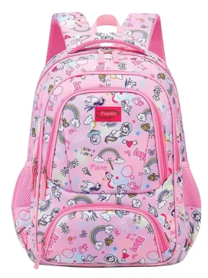 Frantic Premium Quality pink love unicorn bag for Kids Height 16 Inch