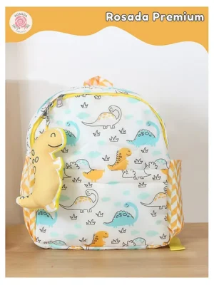 Rosada Dinosaur Printed Backpack for Kids With Matching Keychain hanging Waterproof Trendy and Spacious Kids Backpack Stylish Bag for Kids Large(13 Inches)