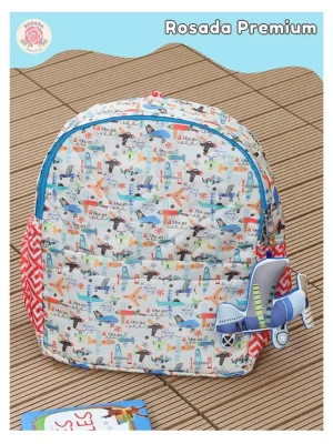 Rosada Aeroplane Backpack for Kids With Matching Keychain hanging Waterproof Trendy and Spacious Kids Backpack Stylish Bag for Kids Small(10 Inches)