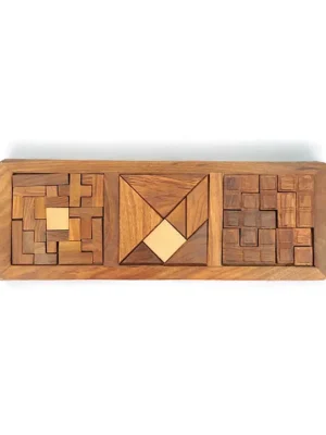 3in1 Wooden Puzzle Tray BrainBoosting Jigsaw Challenge for Kids (6+) Fun & Engaging Activity Set