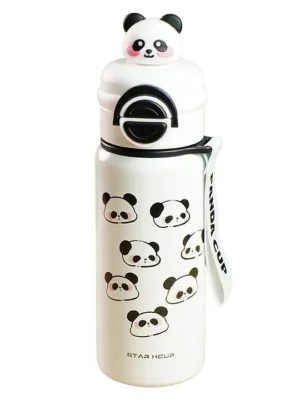 3D Panda Stainless Steel Bottle White 550ml