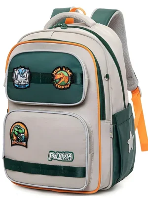 Flaze FLAZE Dinosaur Theme Bagpack for Kids Stylish Durable Water Resistant Backpack School Bag College Bag Office Bagpack Travel Backpack Pack of 1 Multicolor 16 Inch