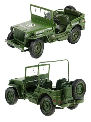 Magicwand 1:18 Scale DieCast Willlys Tactical Jeeep] With Openable BonnetRoofFront Windscreen & Working Steering Pack Of 1]