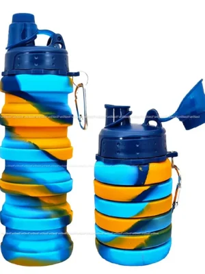 Expandable Silicone Sipper Water Bottle for Kids Pack 1 of Blue 500 ml