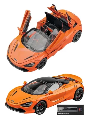 Magicwand 1:24 Scale DieCast McLlaren 720S Large Convertible Random Color with 4 Openable Doors Working SteeringLights & Music Pack of 1