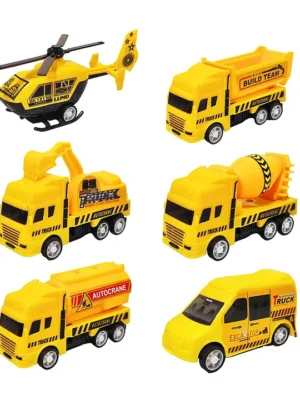 FunBlast Friction Power Mini Construction Vehicle Toys Playset for Kids 6 Pcs Multicolor