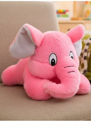 Elephant Soft Stuffed Plush Animal Toy For Kids Boys & Girls Birthday Gift (Color: Pink Size: 28 cm)