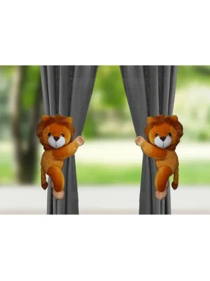 2 Pcs Lion Soft Stuffed Plush Animal Hanging Toy For Kids Boys & Girls Home Decoration (Size: 30 cm Color: Brown)