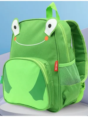 Luv Lap Backpack With Frog Print Green Height 12.2 Inches