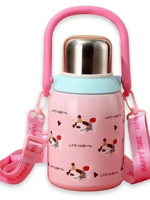 Party Hat Puppy Premium Stainless Steel Insulated Bottle Pink 800ml
