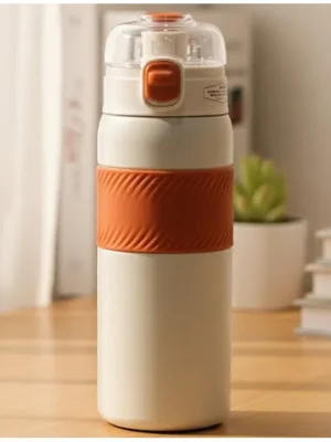 Insulated BPA Free leakproof hot and cold bottle for school college office and travelling Water Bottle 193Cream 550ml